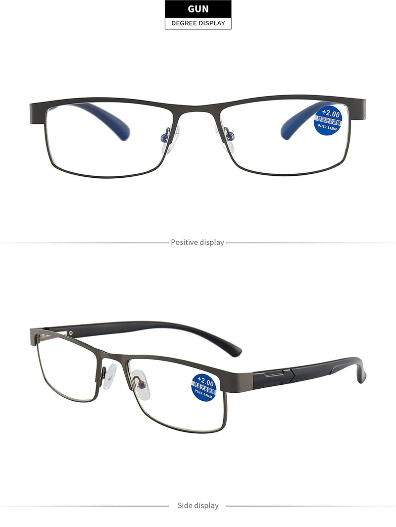 Óculos Inteligente Bifocal Anti-Luz Azul – Ajuste Automático de Grau, Proteção para Telas