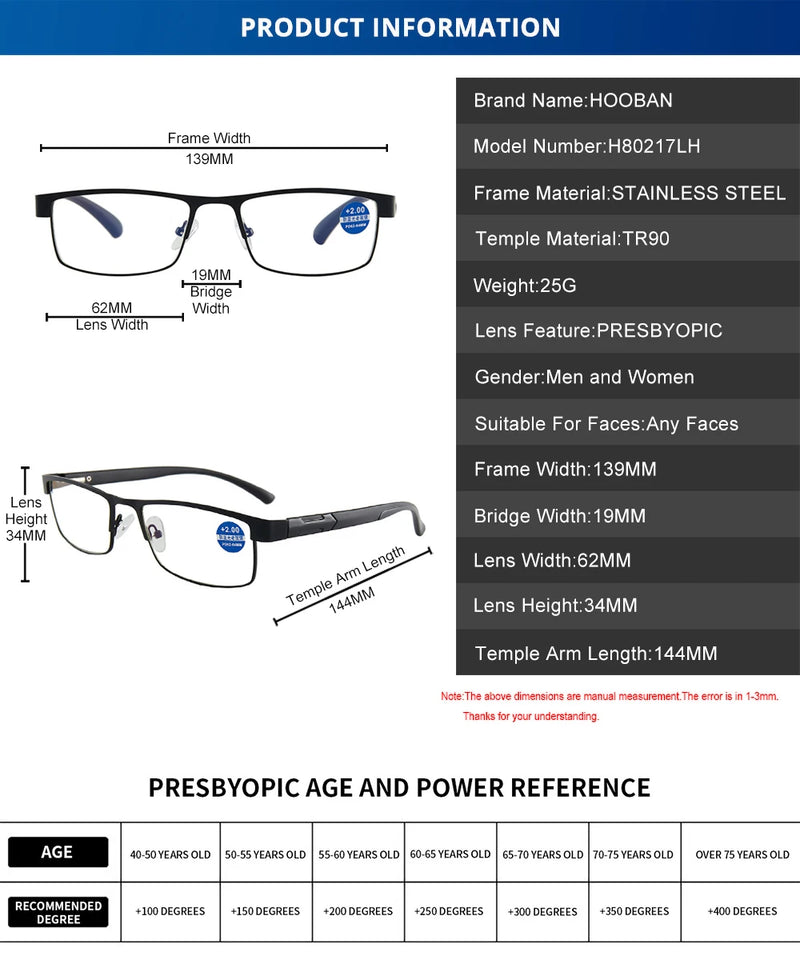 Óculos Inteligente Bifocal Anti-Luz Azul – Ajuste Automático de Grau, Proteção para Telas