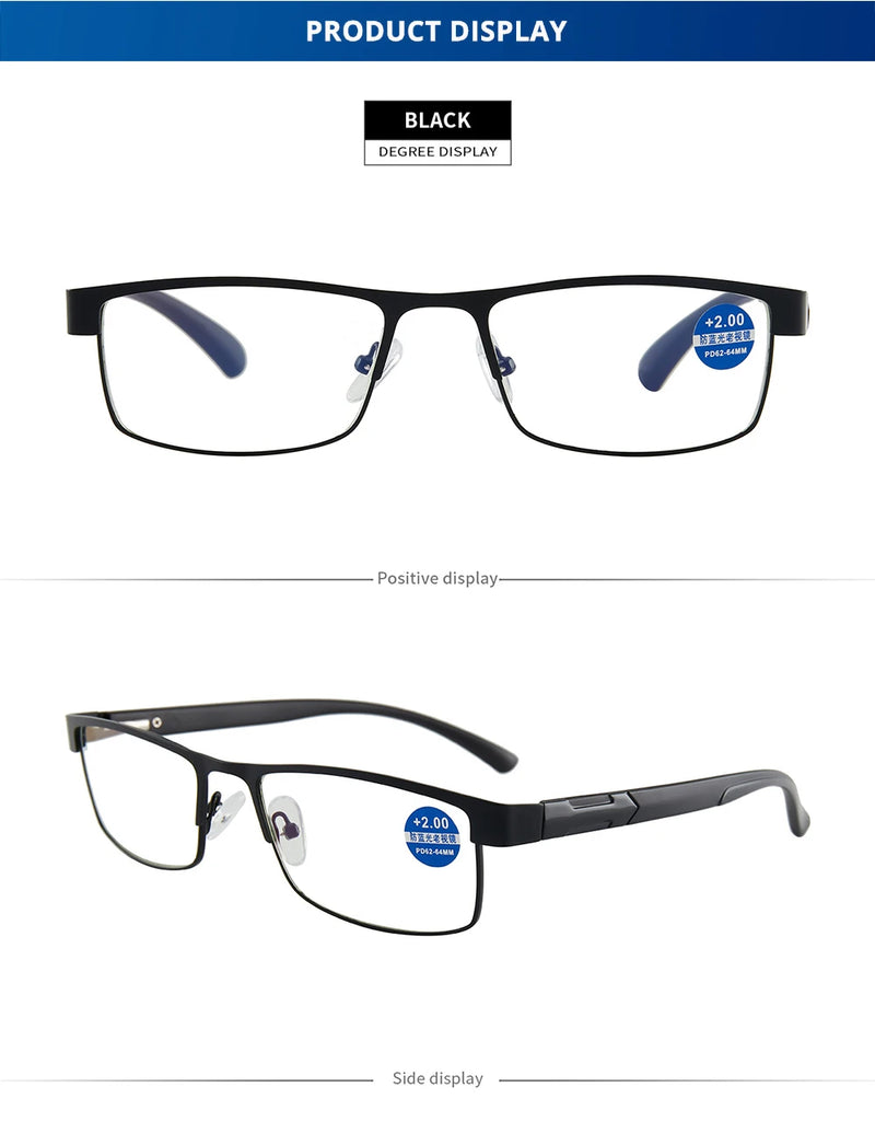 Óculos Inteligente Bifocal Anti-Luz Azul – Ajuste Automático de Grau, Proteção para Telas